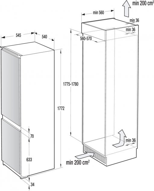 Холодильник вбудований RKI4182E1 Gorenje Gorenje